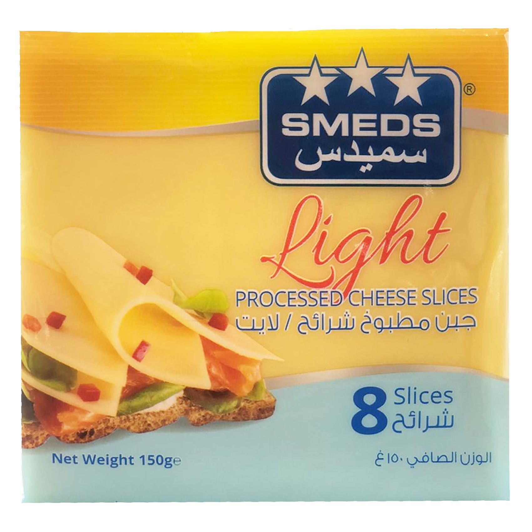 SMEDS PROCESSED CHEESE LIGHT SLICES 150 G