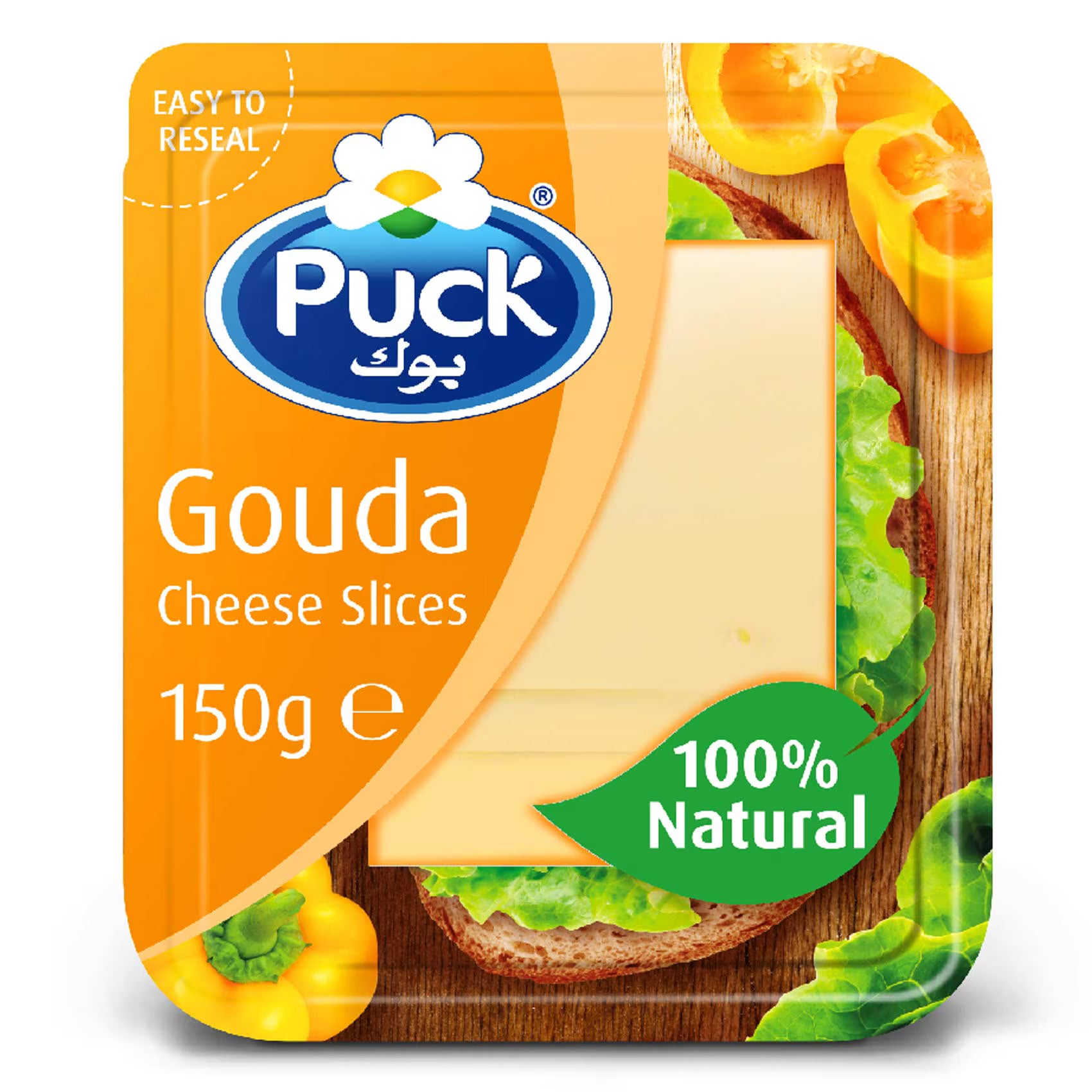 PUCK NATURAL GOUDA CHEESE SLICES 150G