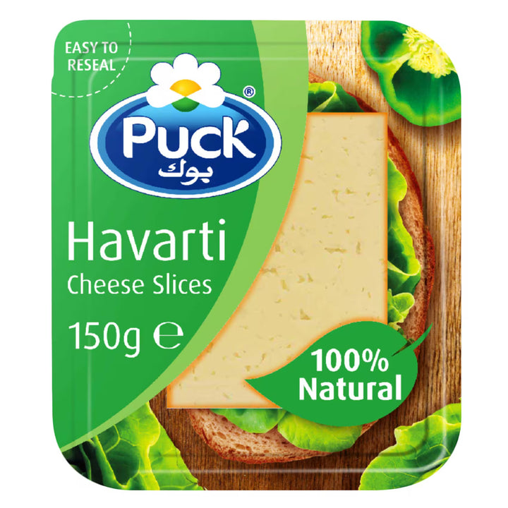 PUCK NATURAL HAVARTI CHEESE SLICES 150G