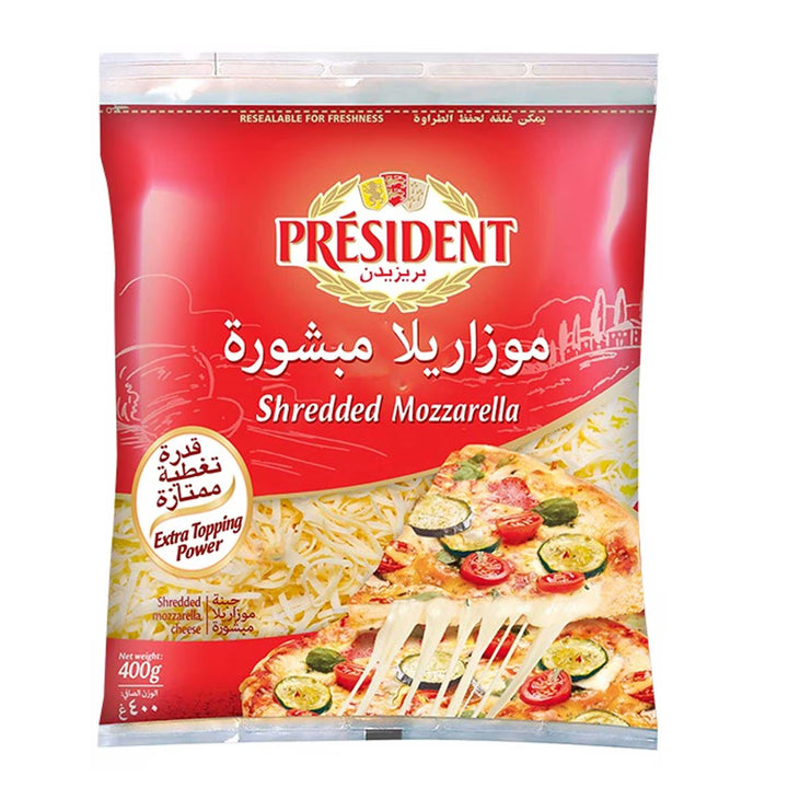 PRESIDENT SHREDDED MOZZARELLA 400G