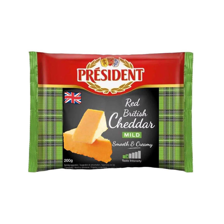 President Cheese Red British Cheddar Mild 200g