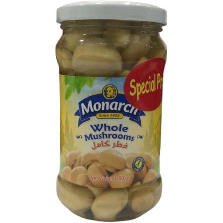 MONARCH WHOLE MUSHROOMS GLASS 280G @ SP
