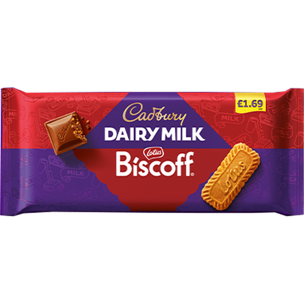 CADBURY DAIRY MILK CHOCOLATE BARS 95G BISCOFF