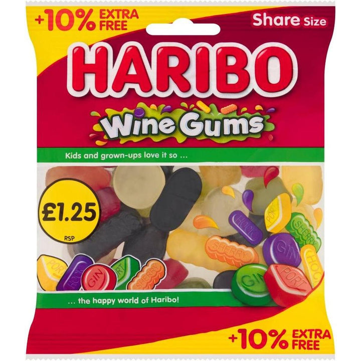 HARIBO SWEET JELLY 154G WINE GUMS +10% EXTRA FREE