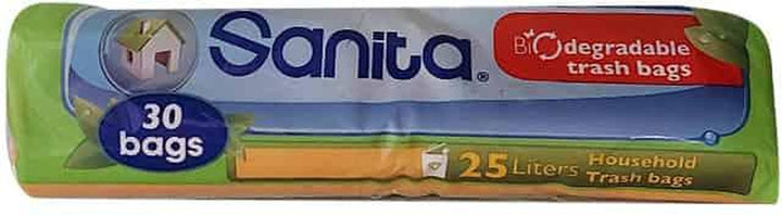 SANITA BIODEGRADABLE TRASH BAGS 25 LITERS * 30 BAGS
