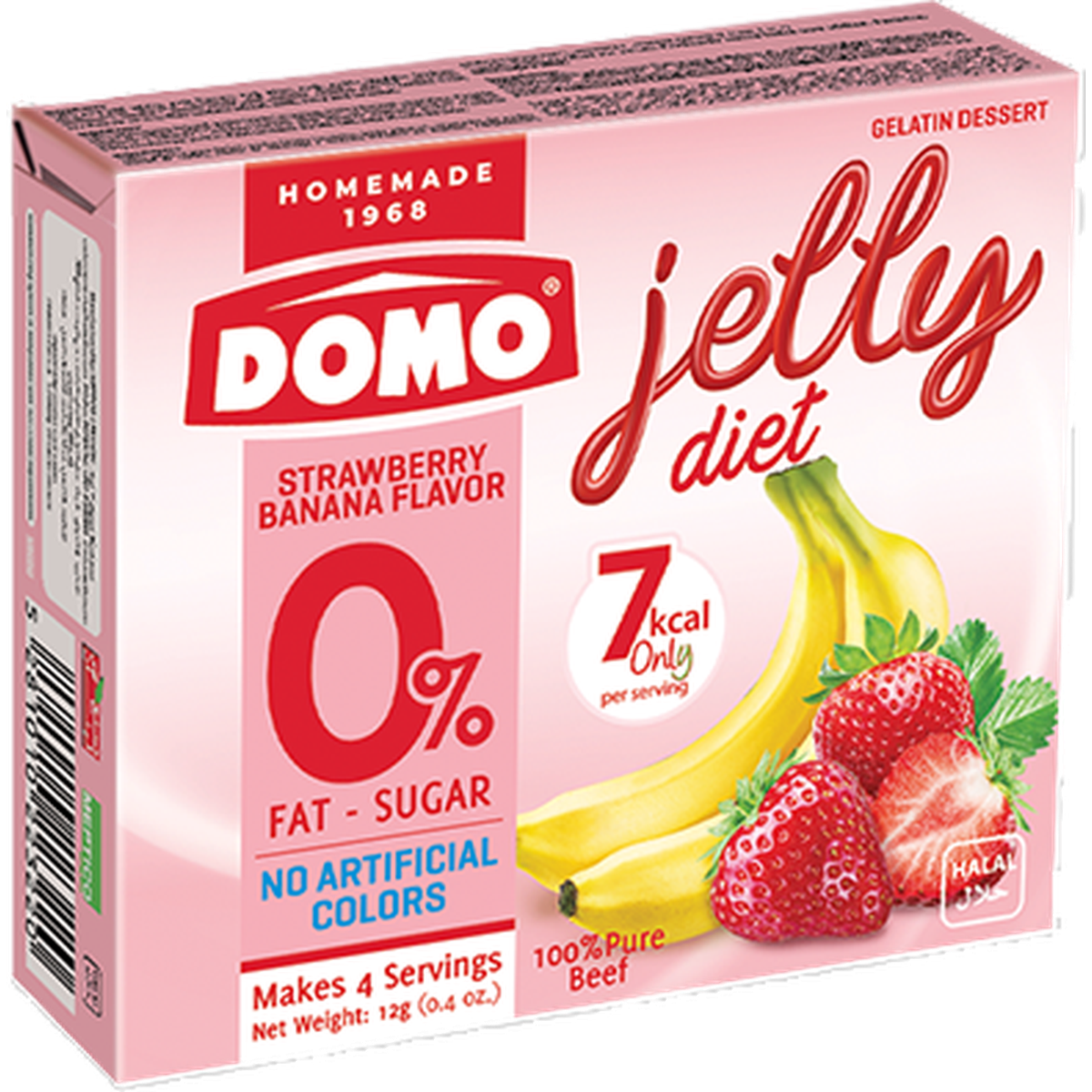 DOMO DIET JELLY BEEF STRAW BANANA 12G