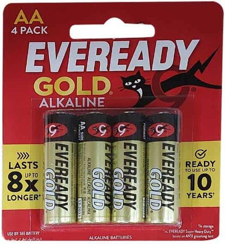 EVEREADY GOLD ALKALINE AA *4 UP TO 8X LONGER