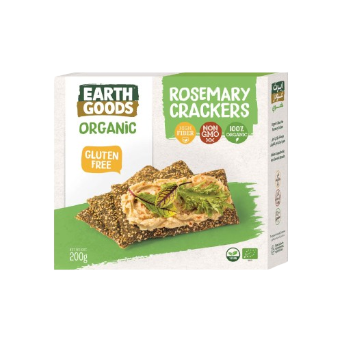 EARTH GOODS ORGANIC CRACKERS 200G ROSEMARY