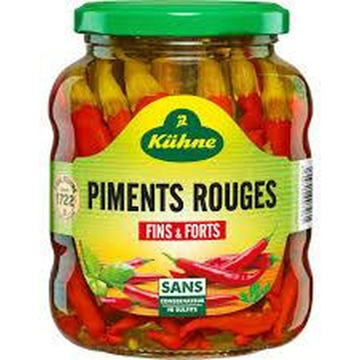 KUHNE PICKLED PIMENTS ROUGES 165G FINS & FORTS