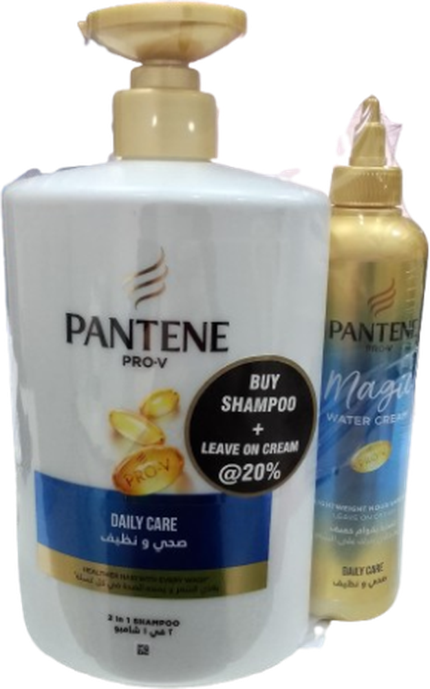 PANTENE SHAMPOO DAILY CARE 1L+LEAVE ON CREAM @20% OFF