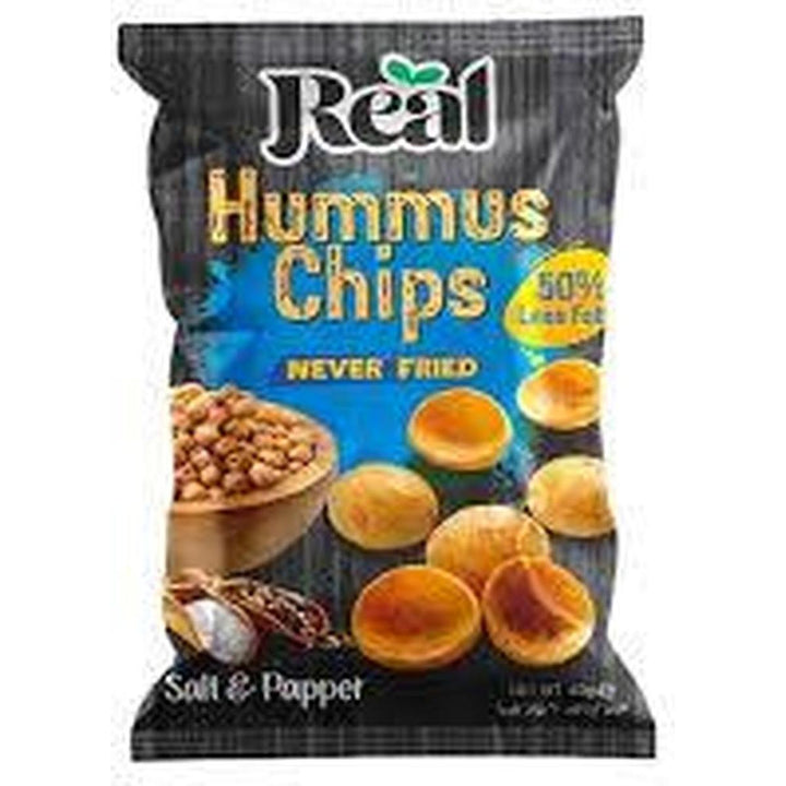 REAL HUMMUS CHIPS 60G SALT & PEPPER