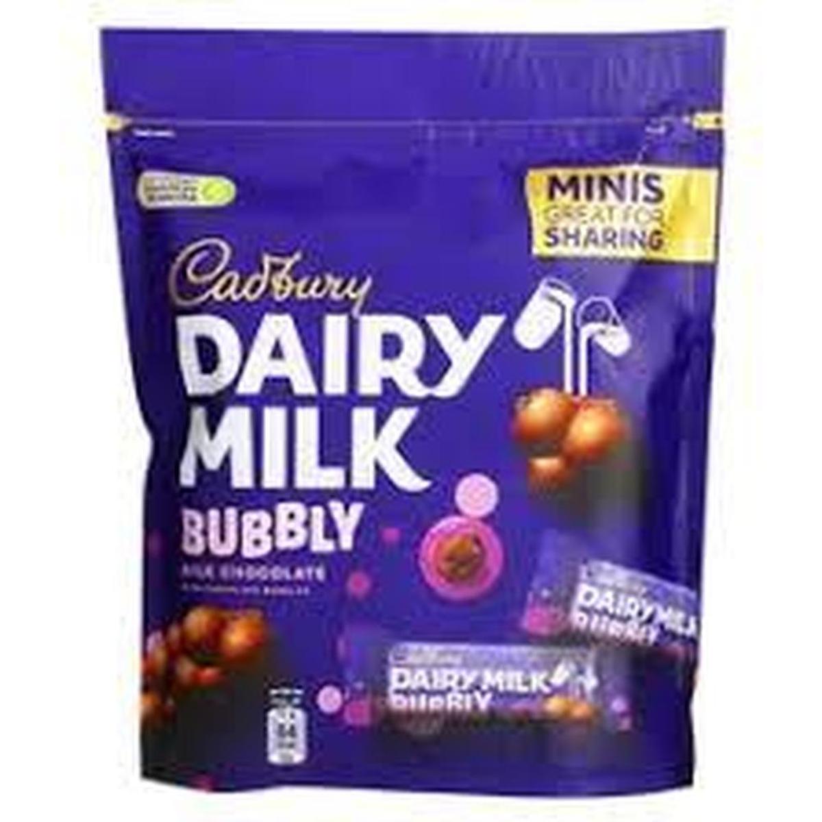 CADBURY BUBBLY CHOCO BAGS MINIS 156G