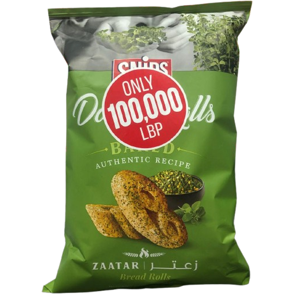 SNIPS BREAD ROLLS 180G ZAATAR @ 100.000 LBP