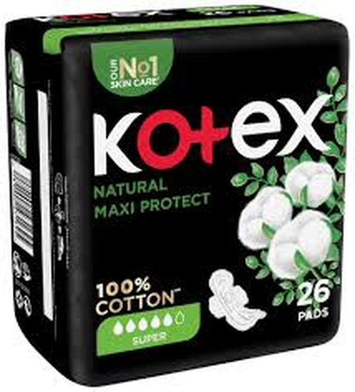 KOTEX NATURAL MAXI PROTECT SUPER *26 PADS