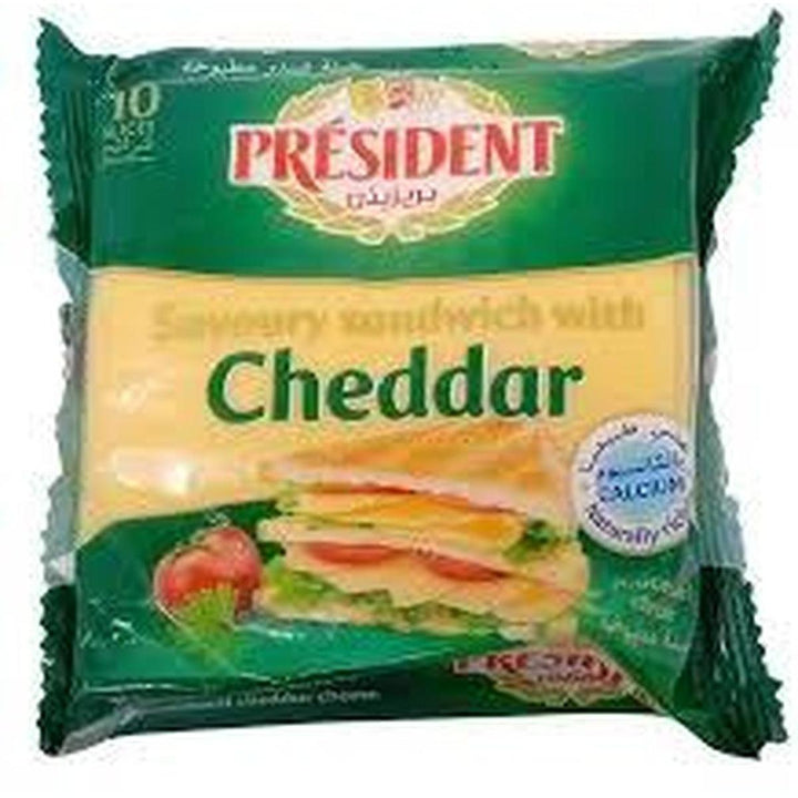 PRESIDENT PROCESSED CHEESE SLICES CHEDDER 200G