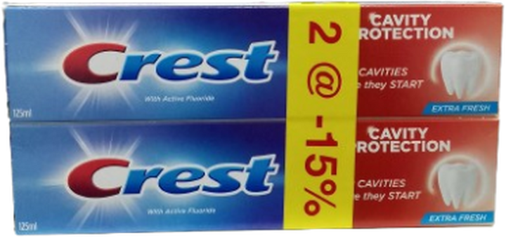 CREST CAVITY PROTECTION 125ML*2 EXTRA FRESH -15%