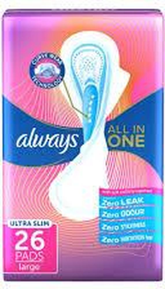 ALWAYS SANITARY PADS ALL IN ONE ULTRA SLIM 26 PADS