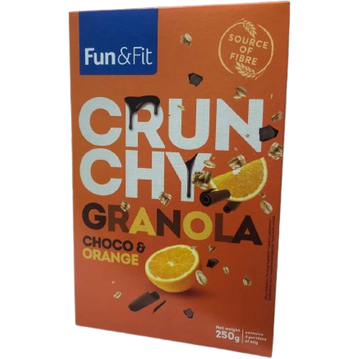 FUN & FIT CRUNCHY GRANOLA 250G CHOCO & ORANGE