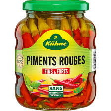 KUHNE PICKLED PIMENTS ROUGES 165G FINS & FORTS