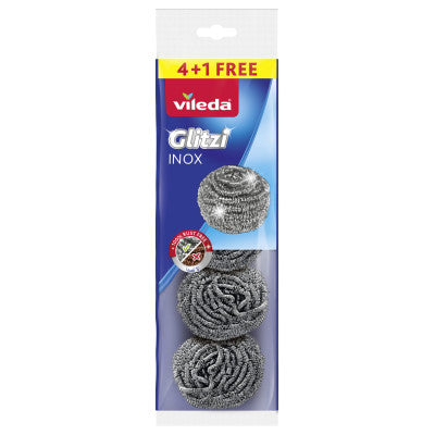 Vileda Glitzi Inox Metallic Spiral Scourer 4+1 Free