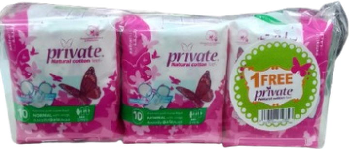 PRIVATE FEMININE PADS EXTRA THIN NORMAL*10 PADS 2+1 FREE