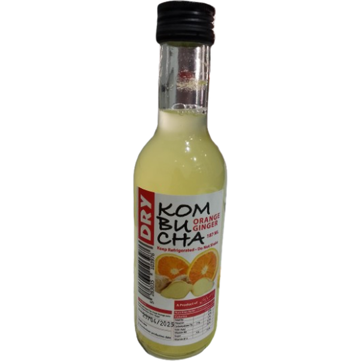 KOMBUCHA GREEN TEA ORANGE GINGER 187ML