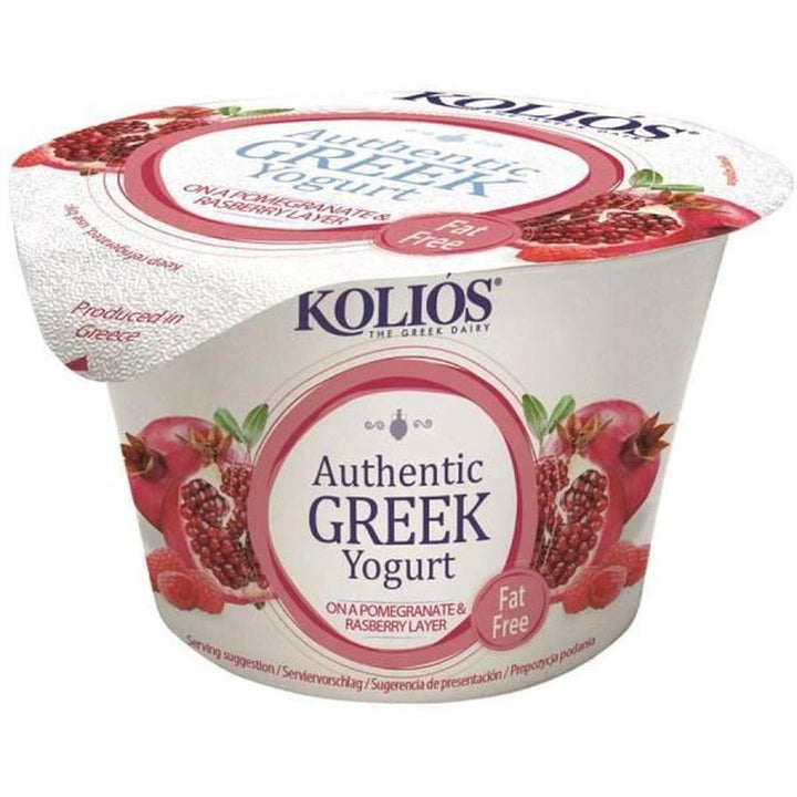 KOLIOS GREEK YOGURT FAT FREE 150G POMEGRANATE & RASPBERRY LAYER