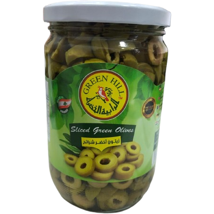 GREEN HILL SLICED GREEN OLIVES 400G
