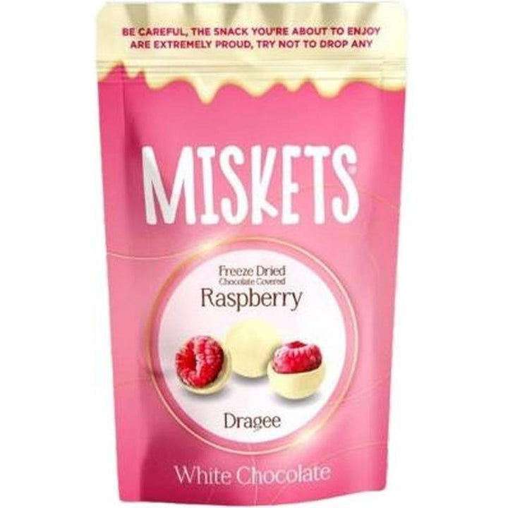 MISKETS RASPBERRY WHITE CHOCOLATE COVERED 80G