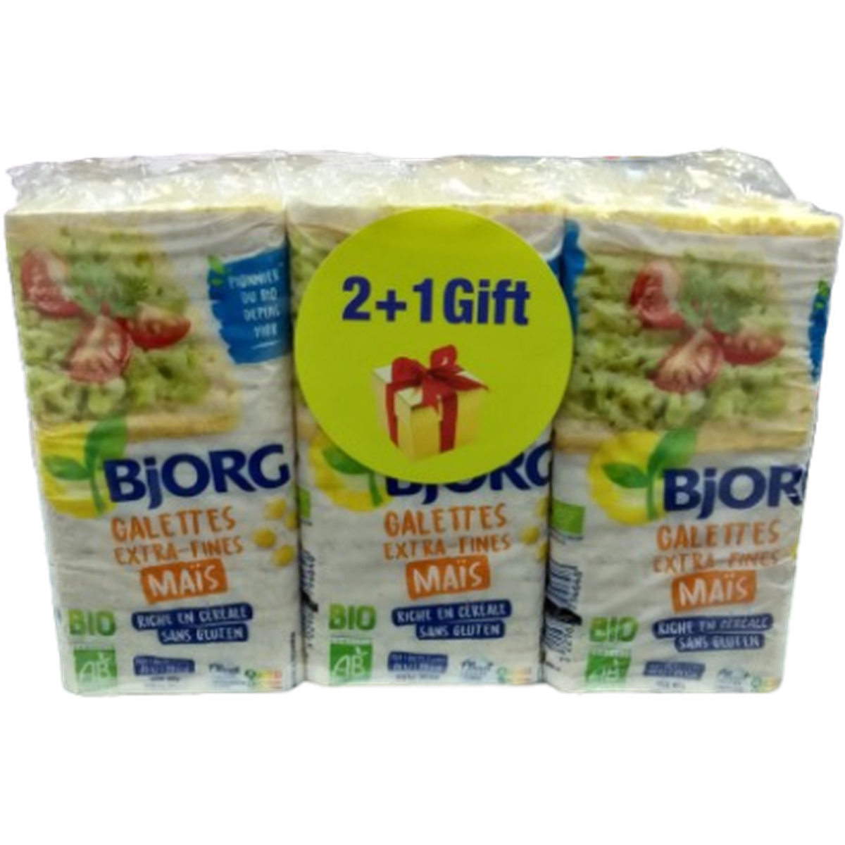 BJORG GALETTES EXTRA FINES CORN 130G 2+1 GIFT