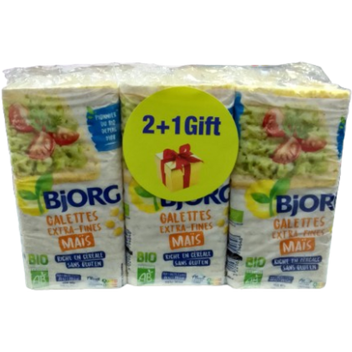 BJORG GALETTES EXTRA FINES CORN 130G 2+1 GIFT