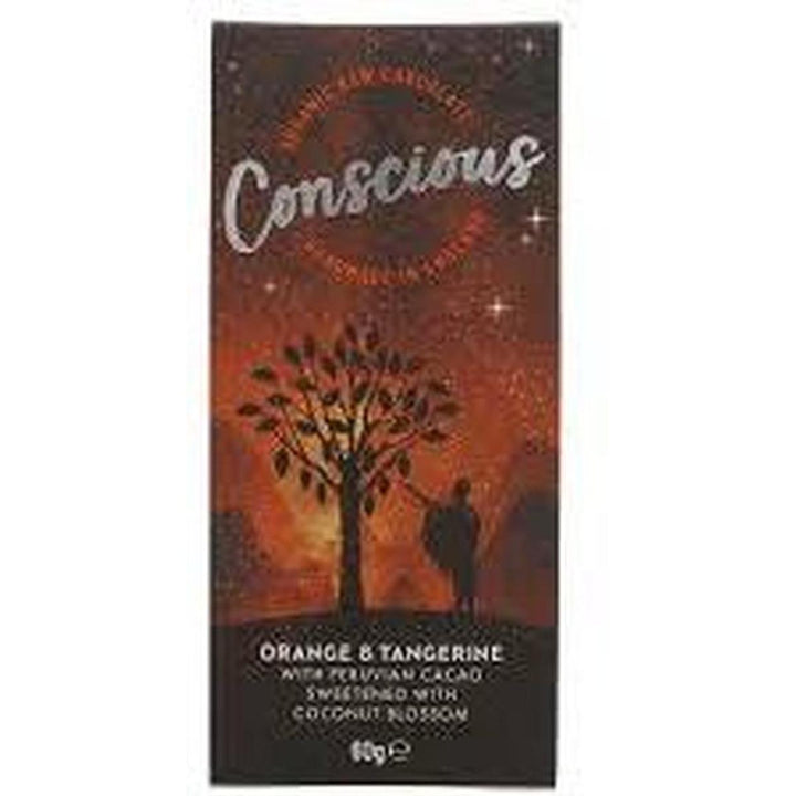 CONSCIOUS ORGANIC RAW CHOCOLATE 60G ORANGE & TANGERINE