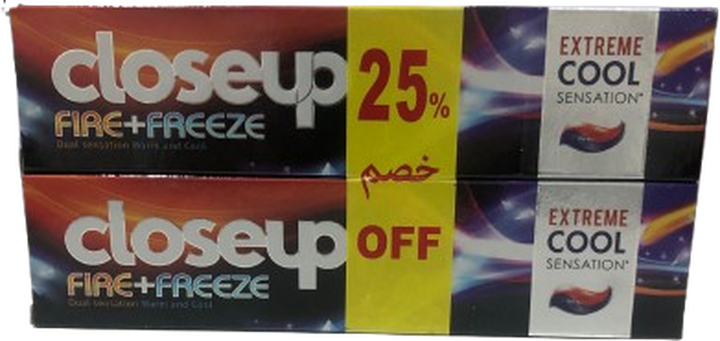 CLOSEUP TOOTH PASTE FIRE+FREEZE 100 ML *2 @ 25% DISCOUNT