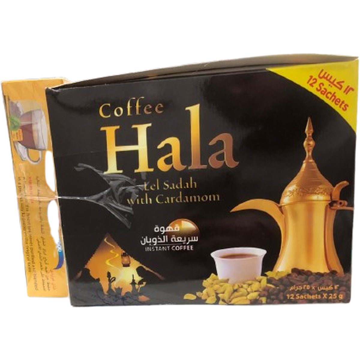 HALA COFFEE WITH CARDAMON *12 SACHETS + FREE HOLIDAY TEA