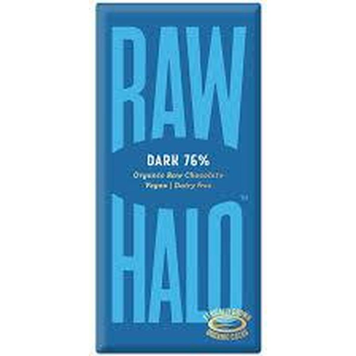 RAW HALO VEGAN ORGANIC DARK CHOCOLATE BAR 70G