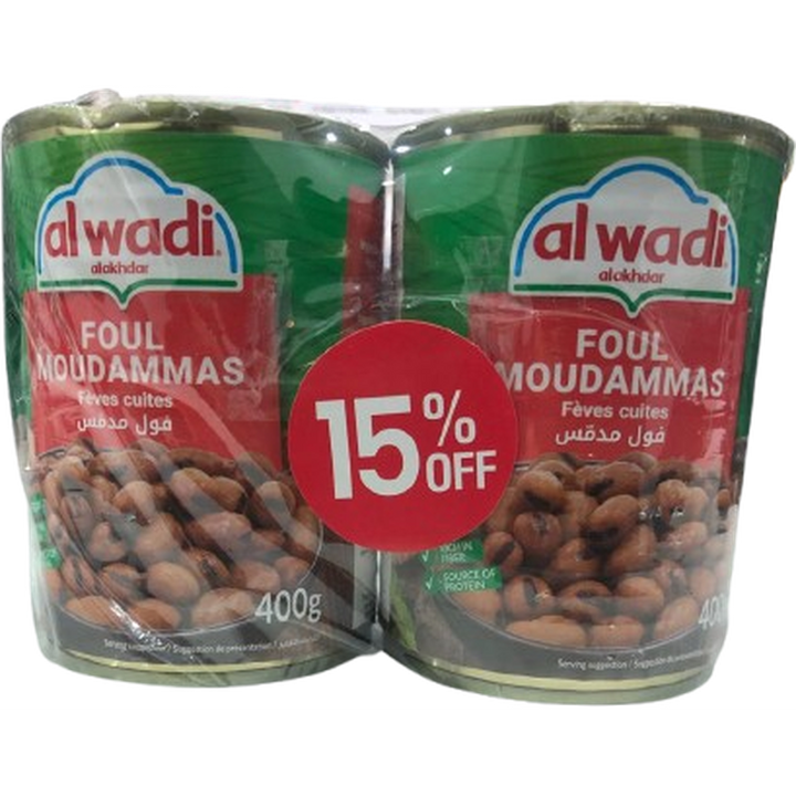 AL WADI AL AKHDAR FOUL MOUDAMMAS 400G *2 @ 15% OFF