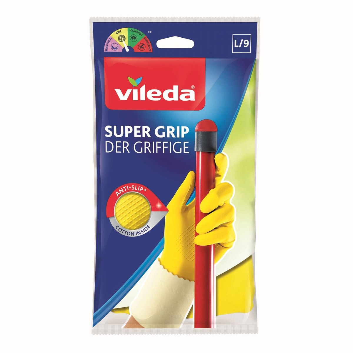 Vileda Rubber Gloves Super Grip Der Griffige Large 9