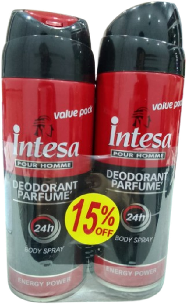 INTESA DEO MEN 200ML*2 @ 20% OFF ENERGY POWER