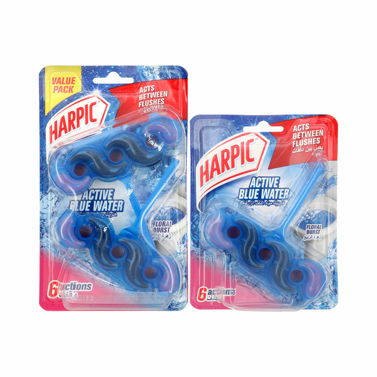 Harpic Active Blue Water Toilet Rim Block Floral Burst 35g 2+1 Free