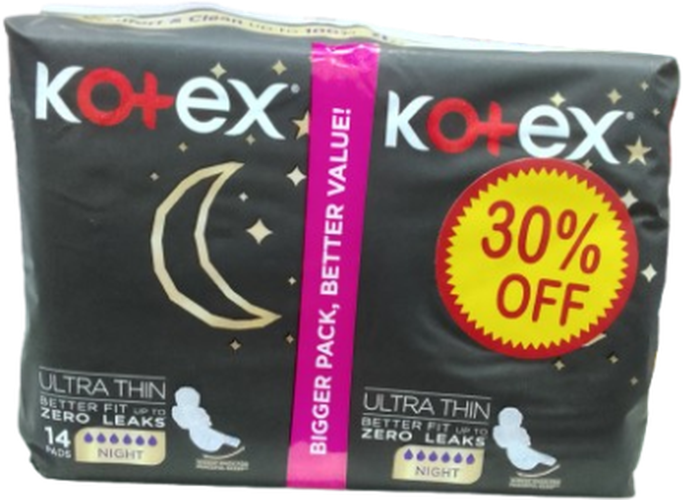 KOTEX FEMININE PADS NIGHT ULTRA THIN *14 @ 30% OFF