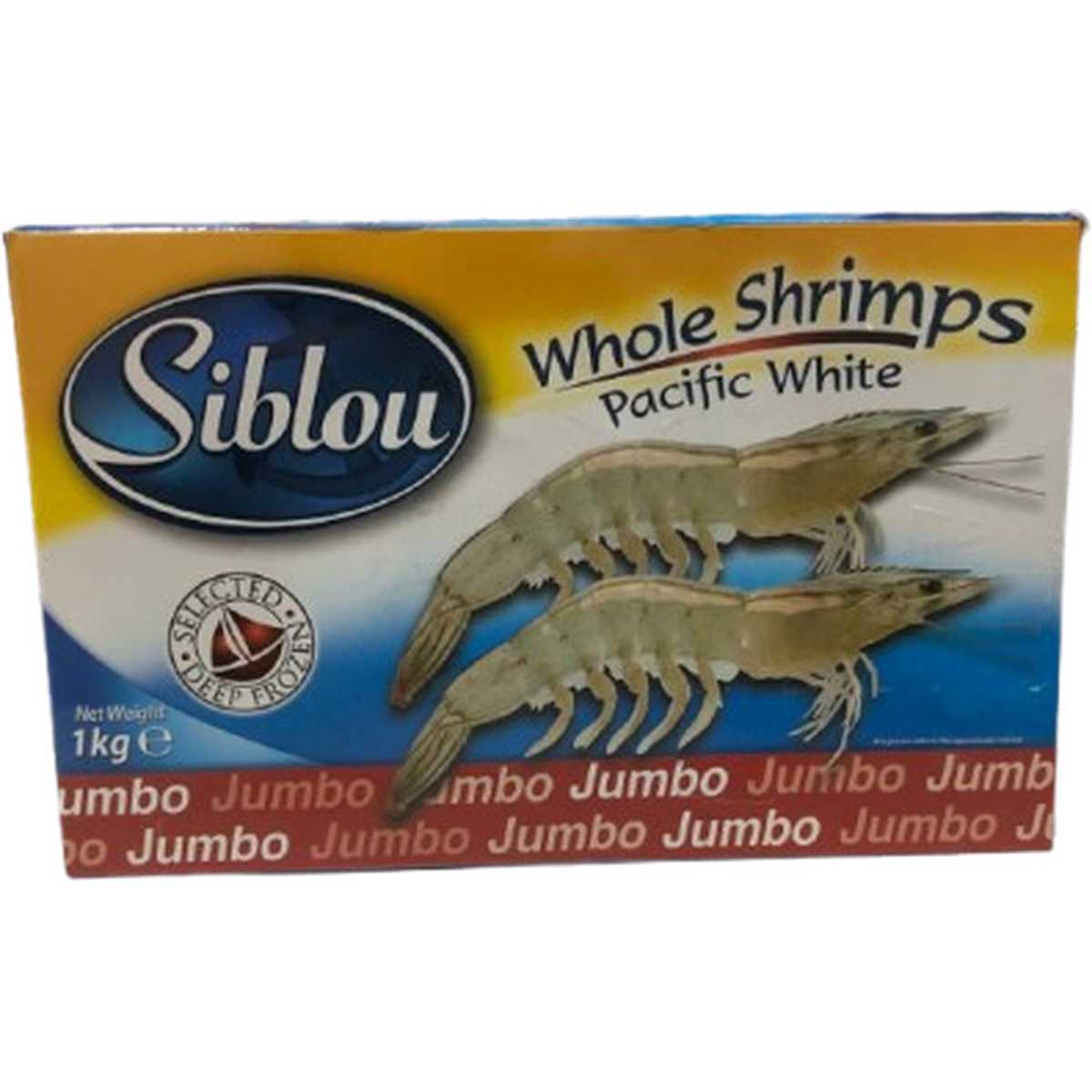 SIBLOU WHOLE SHRIMPS PACIFIC WHITE 1KG JUMBO 16/20