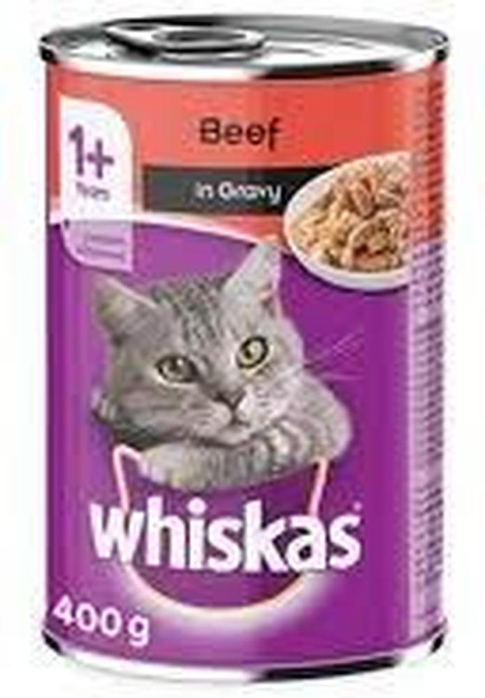 WHISKAS WITH BEEF IN CRAVY 400G