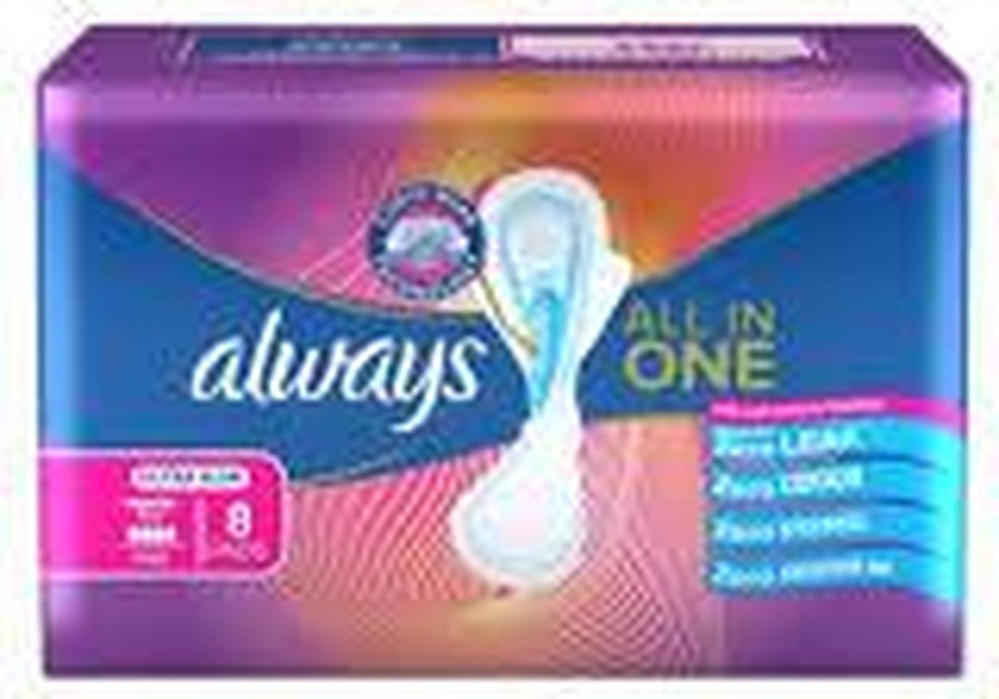 ALWAYS SANITARY PADS ALL IN ONE ULTRA SLIM 8 PADS