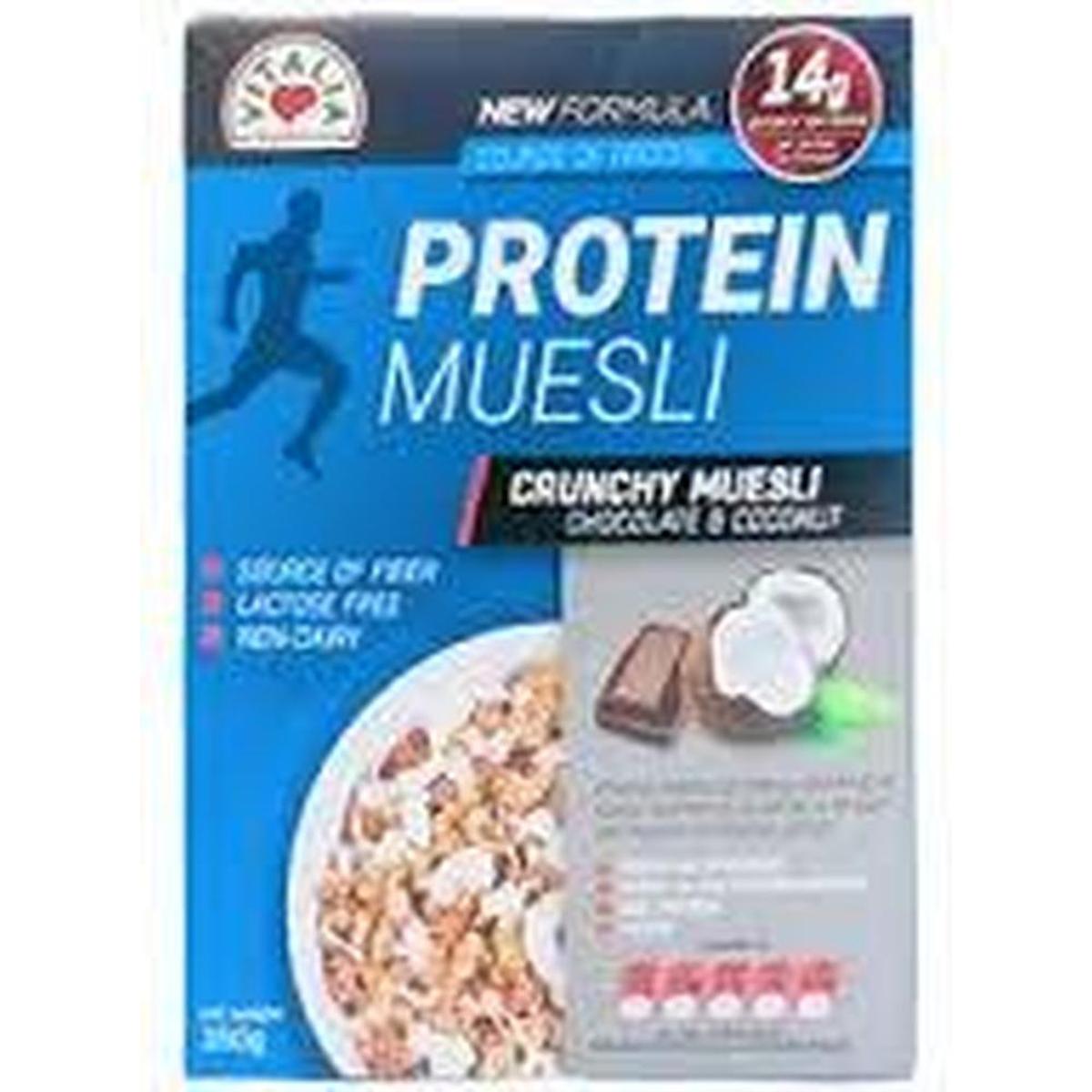 PROTEIN MUESLI 350G CRUNCHY MUESLI CHOCOLATE & COCONUT