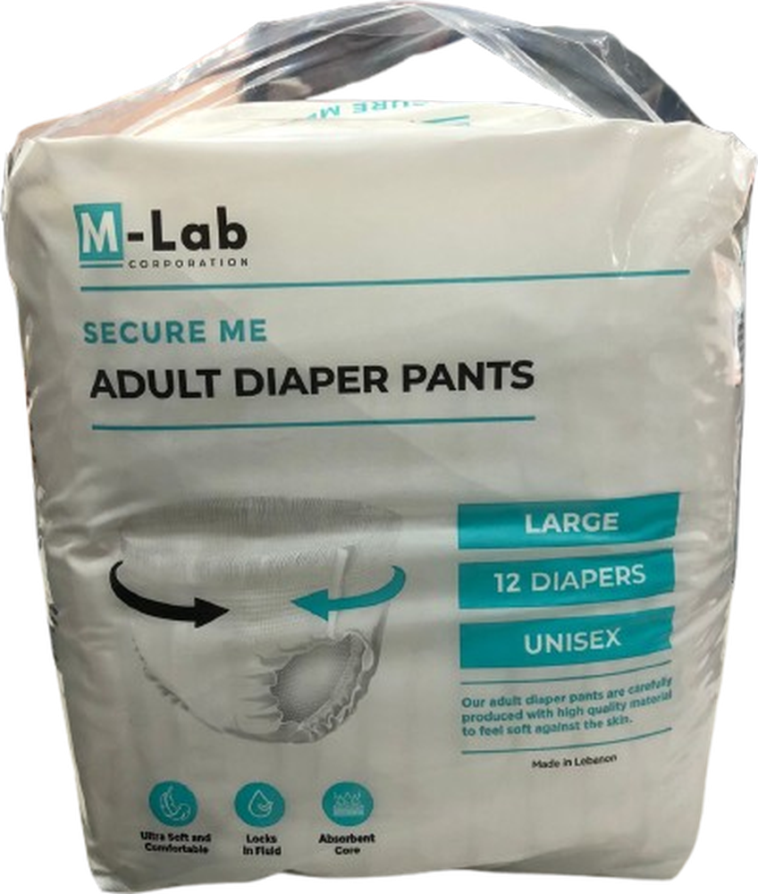 M-LAB ADULT DIAPER PANTS *12 UNISEX LARGE