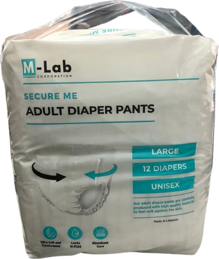 M-LAB ADULT DIAPER PANTS *12 UNISEX LARGE