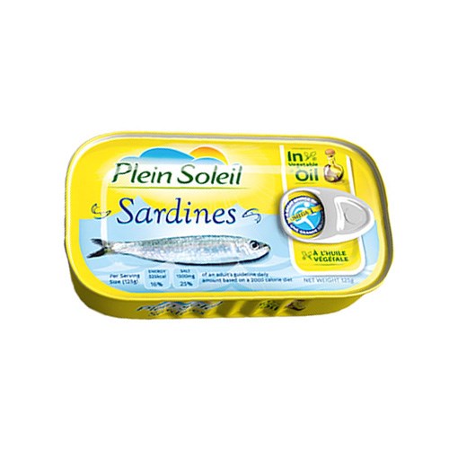 Plein Soleil Sardines In Vegetable Oil 125g