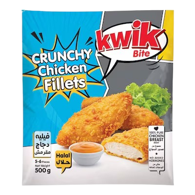 KWIK BITE CRISPY CHICKEN FILLETS 500G