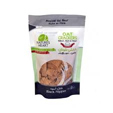 NATURE'S HEART OAT CRACKERS 150G BLACK PEPPER