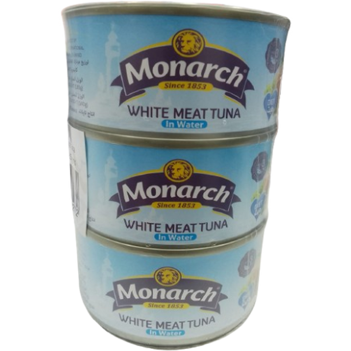 MONARCH WHITE TUNA IN WATER 185G*3